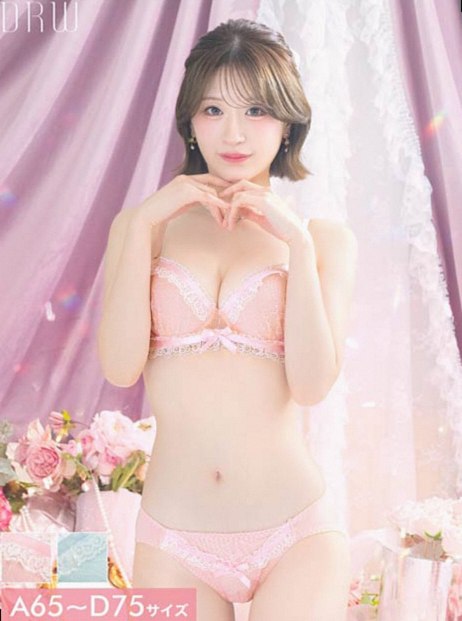 パステルレースフリルブラジャー＆フルバックショーツ［大人気］