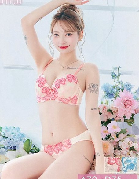 フェミニンブライトフラワーブラジャー＆フルバックショーツ［大人気］